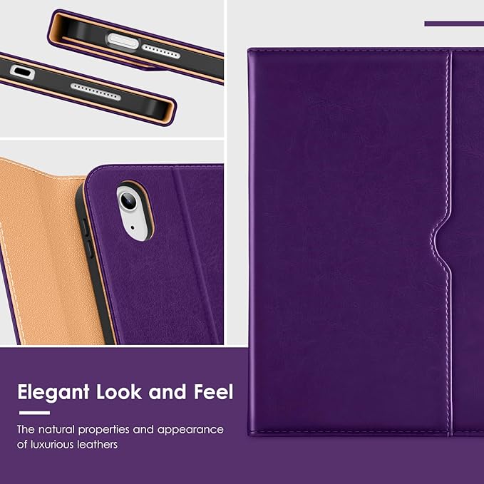 VIKESI Keyboard Case for iPad (A16,2025) 11th Generation/iPad 10th Generation Case (10.9" 2022),Premium Leather Smart Cover,Built-in Breathing Light,Function Row,Pencil Holder,Card Slots - Purple