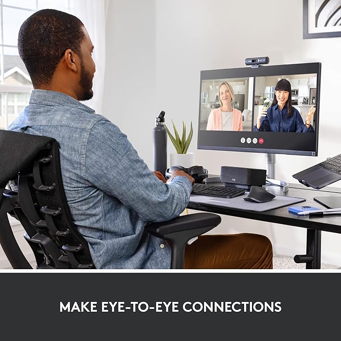 Logitech Brio 501 Full HD Webcam with Auto Light Correction, Show Mode, Noise Reduction Mics, Privacy Cover, Works with Microsoft Teams, Google Meet, Zoom, Nintendo Switch 2 New GameChat Mode - Black