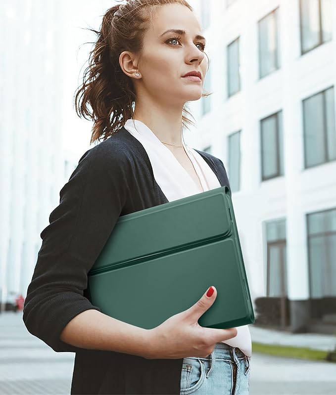Hamile Keyboard Case for iPad 11th 10th Generation - 7 Colors Backlit Wireless Detachable Folio Keyboard Cover with Pencil Holder for iPad 11-inch A16 2025 10th Gen 10.9 Inch 2022 (Midnight Green)