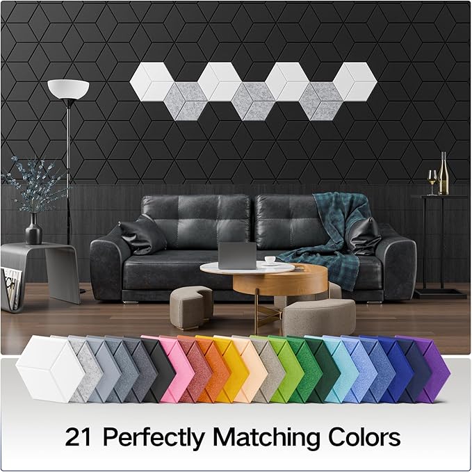 8 Pack Self-Adhesive Acoustic Panels 12" X 10" X 0.4" -Sound Proof Foam Panels for Wall with High Density, Y-Lined Design, Flame Resistant, Absorb Noise and Eliminate Echoe(Orange Yellow)