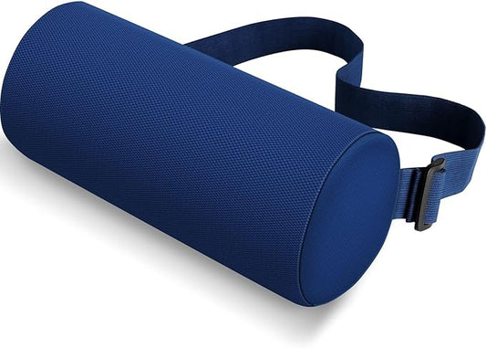 Lumbar Roll Support Pillow for Office Chair, Car, Gaming Chair, Memory Foam Back Cushion with Washable Cover for Relieving Back Pain & Improving Posture,Blue