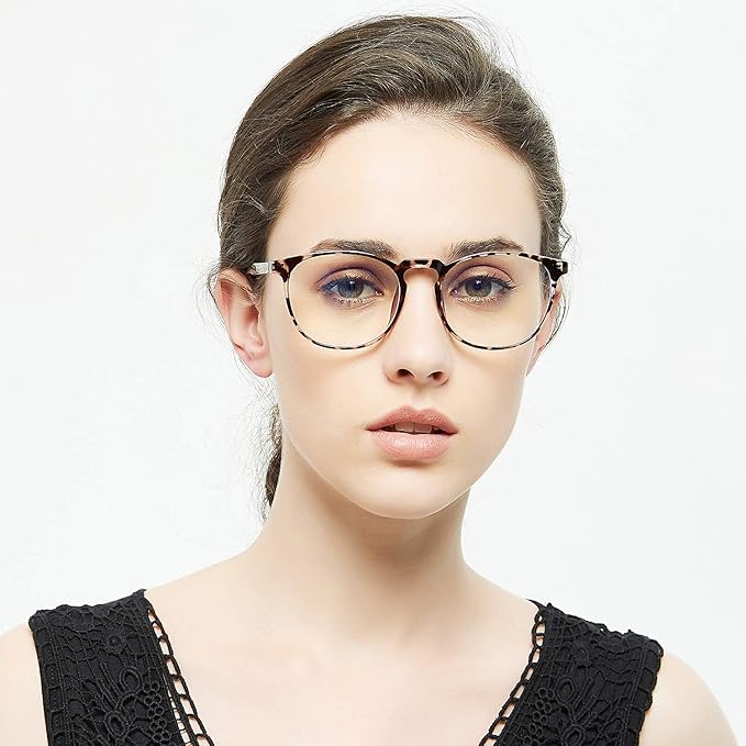 Blue Light Blocking Glasses Women/Men,Retro Round Anti Eyestrain Computer Gaming Glasses(2Pack)