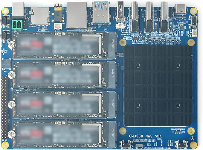 WayPonEV CM3588 Plus NAS Network Storage CPU Module - 4/8/16/32GB RAM, up to 256GB eMMC, 8-core Rockchip RK3588 Chip - for Home Cloud Server, Laptop Alternatives and AI Deep Learning (16+64GB Module)