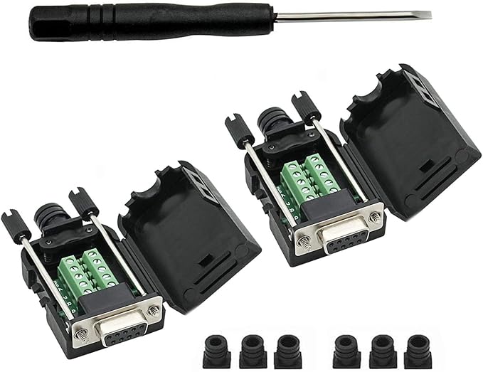 Connector DB9 RS232 D-SUB Serial Adapters (2 PCS Female Adapter)