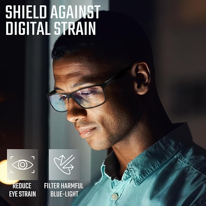IBOANN Blue Light Glasses for Men - Lightweight Al-Mg Metal, Gaming Computer Blocking Glasses, Eye Protection Anti Eyestrain