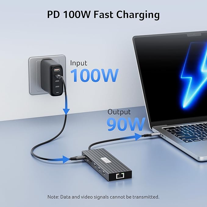 Acer Docking Station 3 Monitors with 3 HDMI, 13-in-1 USB C Hub for Laptop with 4K@60Hz HDMI, 1 Gbps Ethernet, 10Gbps Data, 100W PD, SD/TF, Laptop Dock for Acer/XPS/Spectre/Surface/Mac