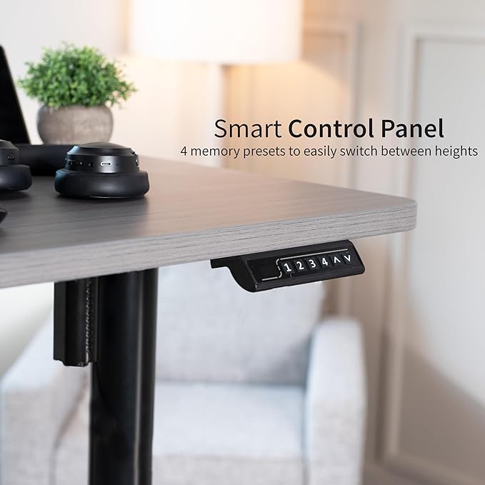VIVO Electric Single Motor Standing Desk Frame for 41 to 74 in Table Tops, Memory Height Adjustment, Frame Only, Black, DESK-E151EB