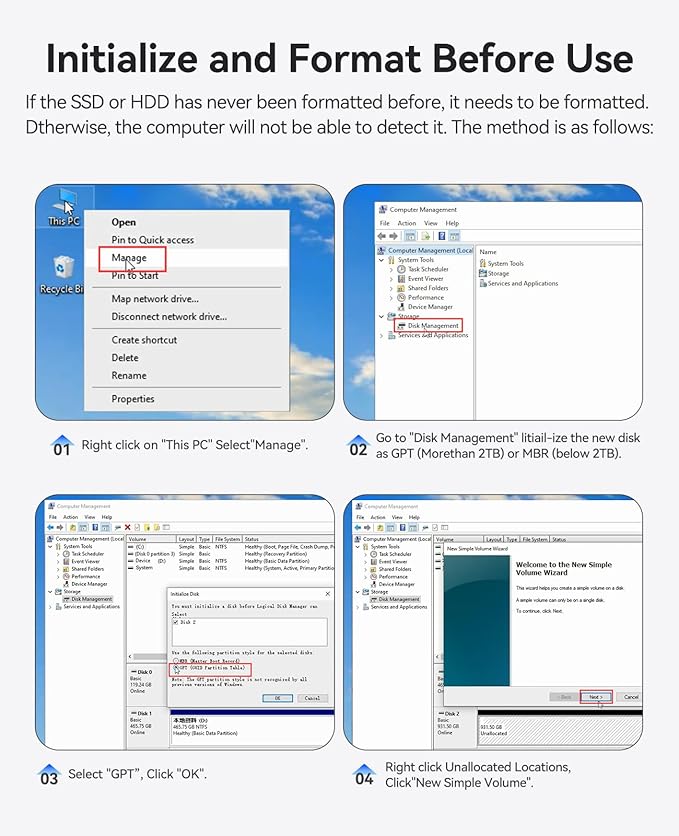 ORICO 4 Bay External Hard Drive Docking Station USB 3.0 to SATA I/II/III for 2.5''/3.5'' HDD SSD with Hard Drive Clone Function Slope Design Support UASP [4 x 20TB]-6648US3