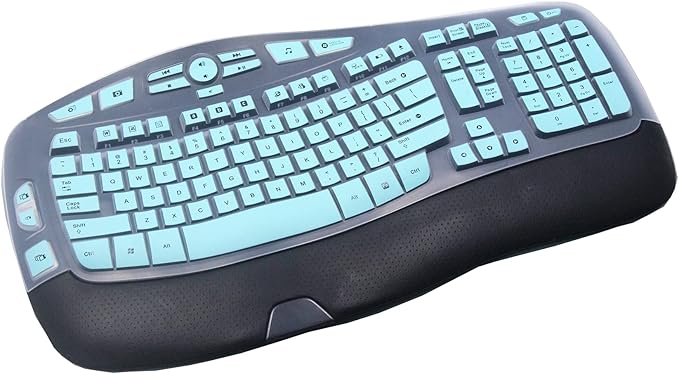 Silicone Keyboard Skin Cover Compatible for Logitech K350 MK550 MK570 Wireless Wave Keyboard, Logitech K350 MK550 MK570 Keyboard Skin (Mint)