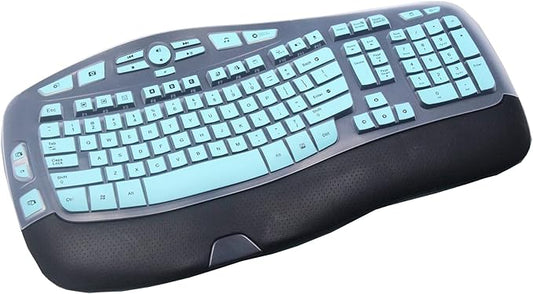 Silicone Keyboard Skin Cover Compatible for Logitech K350 MK550 MK570 Wireless Wave Keyboard, Logitech K350 MK550 MK570 Keyboard Skin (Mint)