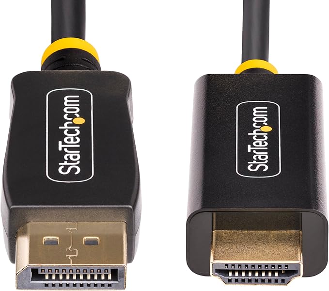 StarTech.com 3.3ft (1m) DisplayPort to HDMI Adapter Cable, 4K 60Hz with HDR, DP to HDMI 2.0b Cable, Active Video Converter