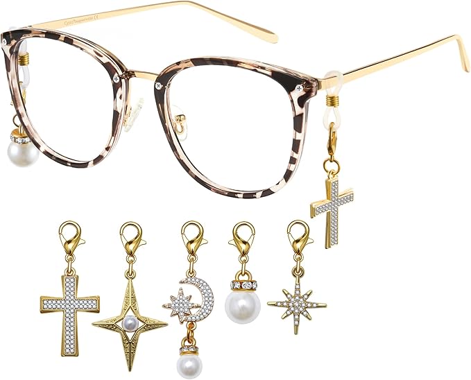 Cyxus Blue Light Glasses for Woman with Chain Fashionable Computer Glasses on Office Reduce Eye Strain Anti Migraine Great for Working Reading Gaming