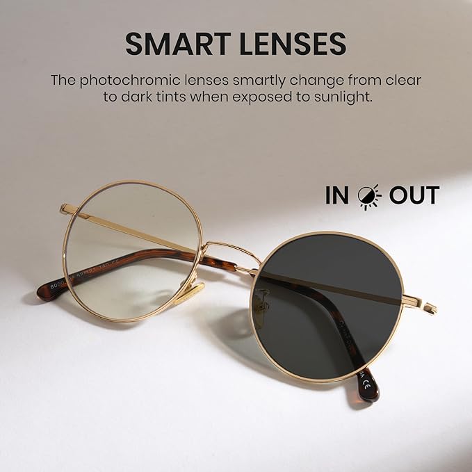 Cyxus Blue Light Glasses for Men and Women, Round Metal Frame Computer Eyeglasses for Office, Gaming, Reading 8090