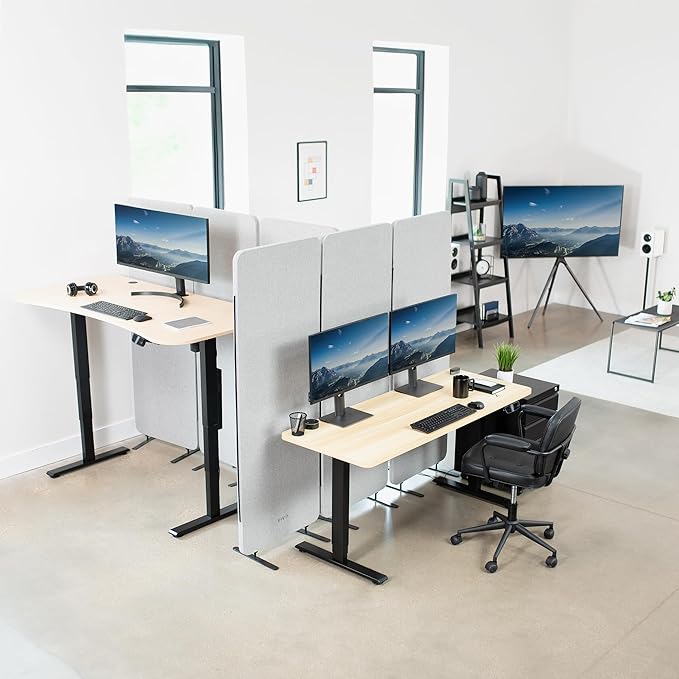 VIVO Electric Stand Up Desk Frame Workstation with Memory Touch Pad, Single Motor Ergonomic Standing Height Adjustable Base, White, DESK-V102EW