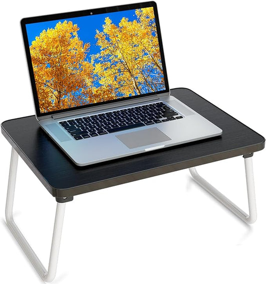 Lap Desks Laptop Tray for Bed or Couch,Portable Breakfast Serving Tray with Folding Legs,Foldable & Lightweight Mini Table, Laptop Stand for Working, Reading and Writing,Black