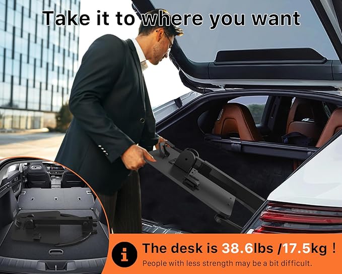 JOY worker Foldable Mobile Standing Desk, Height Adjustable Sit Stand Desk, 90° Tiltable Rolling Laptop Table, Portable Workstation with Non-Slip Mat for Home Office, Holds Up to 22lbs, Black