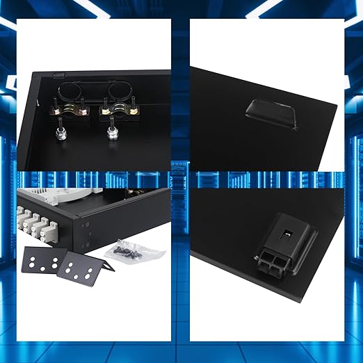 LC-MM 12 Duplex 24 Port Rack Mount Enclosure Box with Splice Tray Multimode LC-OM2 Kit (Includes 1.2 Meter Pigtail and 12PC Coupler)