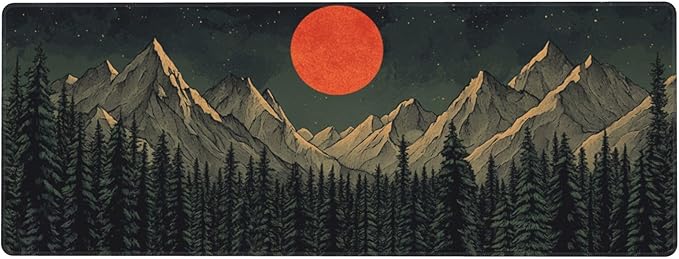 Forest Sun Desk Mat Large Gaming Mouse Pad Forest Sun Extended Mousepad Big in Laptop Computer Mouse Keyboard Mat for Office Desk Decor 31.5x12 in