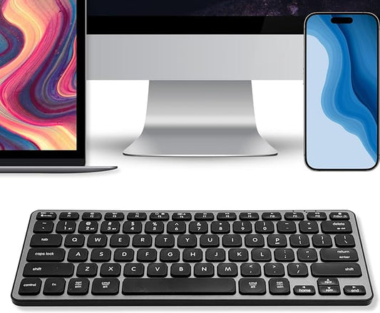 Macally Wireless Bluetooth Keyboard for Mac - Premium Multi Device Connectivity - Compatible Apple Keyboard for MacBook Pro/Air, iMac, Mac mini, iPad, Laptop, and PC