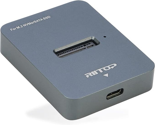 RIITOP M.2 to USB Docking Station, NVMe to USB-C Reader Adapter for Both M.2 (M Key) NVMe SSD and (B+M Key) SATA-Based SSD Enclosure