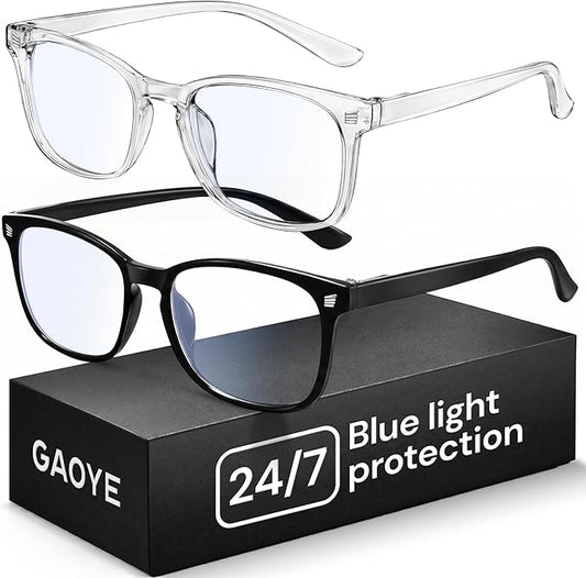 Gaoye Blue Light Glasses for Computer & Gaming - Anti UV Ray Lenses, Scratch-Resistant & Comfort Fit