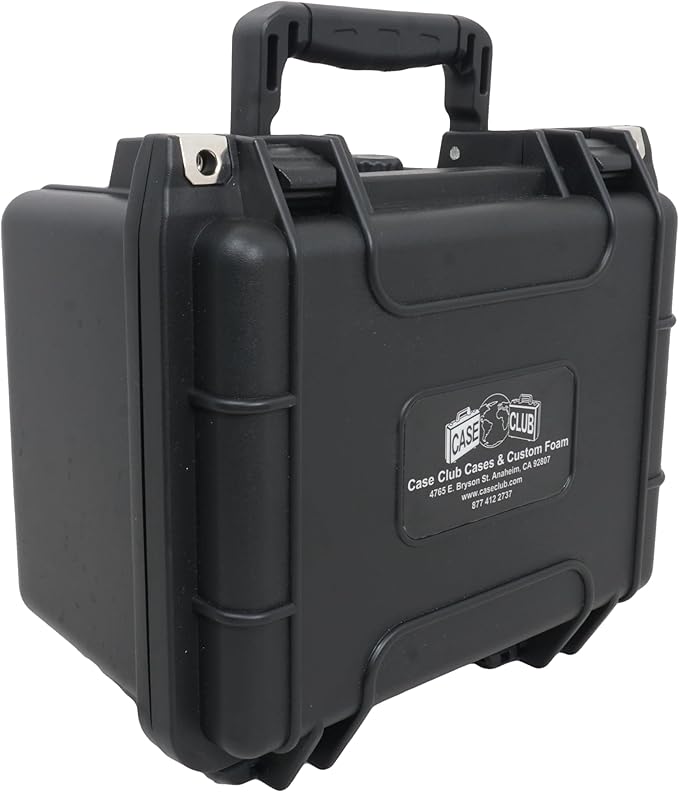 Case Club 14 External Hard Drive Case. Waterproof, Airtight, & Heavy Duty. Includes Pressure Relief Valve, Folding Handle, Padlock Holes, O-Ring Seal.