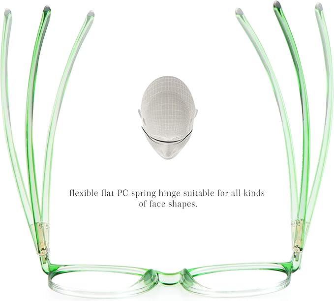 LifeArt Round Blue Light Blocking Glasses, Computer Glasses, Gaming Glasses, TV Glasses for Women Men (Clear Green, 0.75 Magnification)