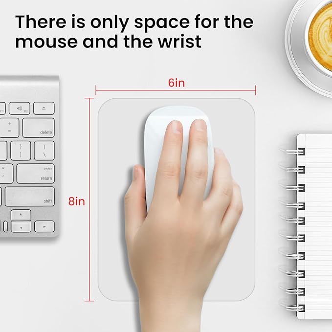 Small Mouse Pad 6 x 8 Inch, Horizontal and Vertical Flexible use. Great for Traveling, Wireless laptops, Keyboard Trays, Offices, etc. (Grey)