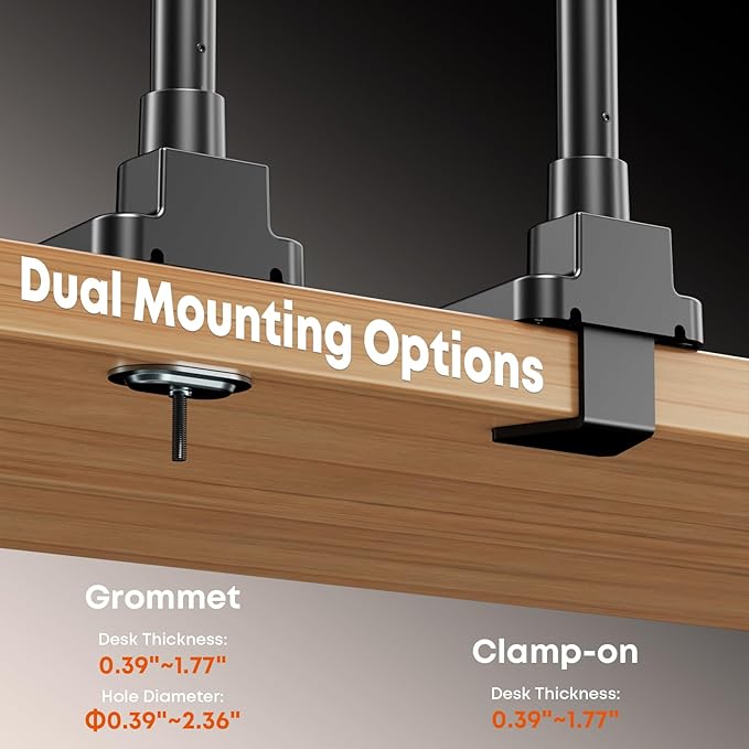 Quad Monitor Mount for up to 49 inch Ultrawides on Top and 27 inch Screens on Lower Brackets,Heavy Duty,Fully Adjustment, Holds up to 44 lbs, VESA 75x75/100x100 mm,Black