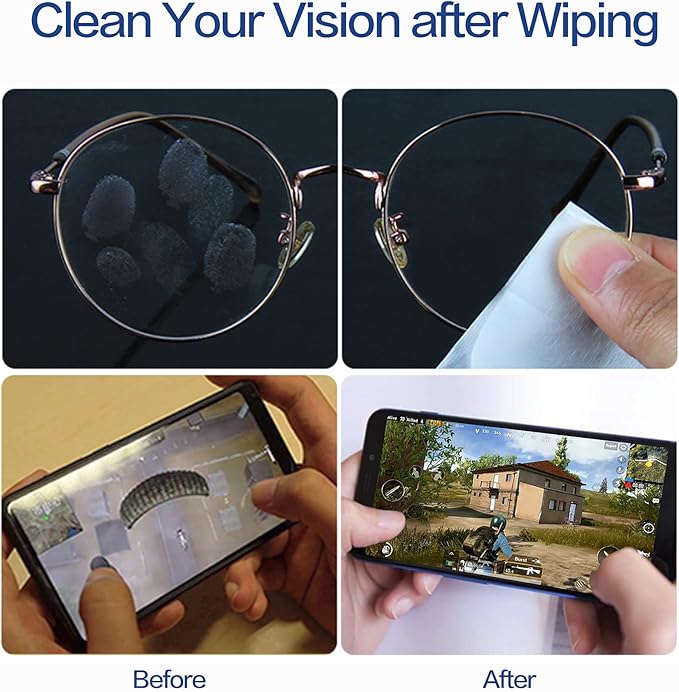 70 Count Lens Wipes for Eyeglasses, Pre-Moistened Individual Wrapped Glasses Wipes Lens Cleaner, with a Carrying Box, Defogging Screen Wipes for Sunglass, Goggles, Camera, Computer, Laptops Screens