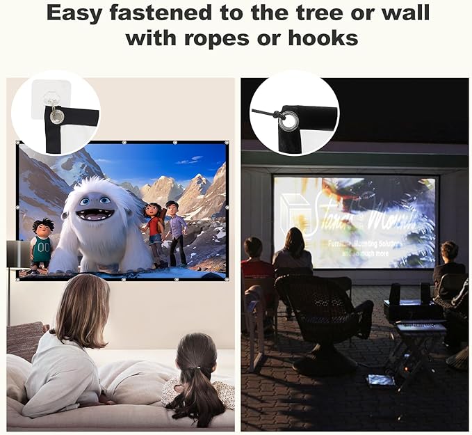 100-inch Projector Screen 4K 16:9 HD Foldable Washable Portable Projection Movies Screens Support Double Sided Projection for Home Theater Backyard Outdoor Indoor