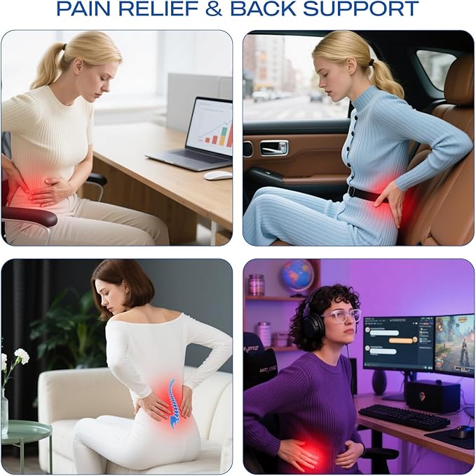 Skechers Women’s Lumbar Pillow,Memory Foam Lumbar Support Pillow for Office,Chair Lower Back Pain Relief Lumbar Pillow,Ergonomic Design Back Support Pillow for Office Chair,Car,Home,Travel,Pink