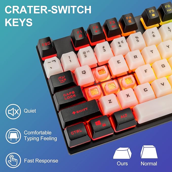 CHONCHOW USB Wired Keyboad and Mouse Combo, Full Size Rainbow LED Light Up Backlit Color Gamer Keyboard and Mouse Set, Mouse and Keyboard Combo for Computer Laptop Xbox PS4 PS5 Gaming and Work
