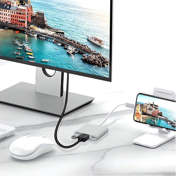 USB-C to HDMI Adapter (Supports 4K / 30Hz) - Type- C 3 in 1 Converter Cable for 2017/2018 MacBook Pro, MacBook, Mac Pro, iMac, Chromebook, & More USB 3.0 Type-C Devices