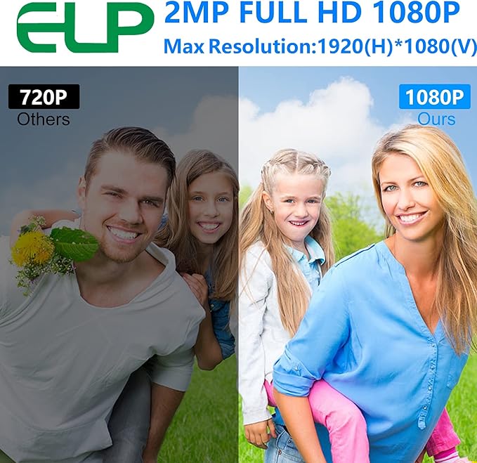 ELP 1080P Day Night Vision USB Camera IR Infrared Webcam for Computer, Laptop, Mac, Android - High Speed HD PC Camera with 3.6mm Lens, 100fps, 60fps, 30fps