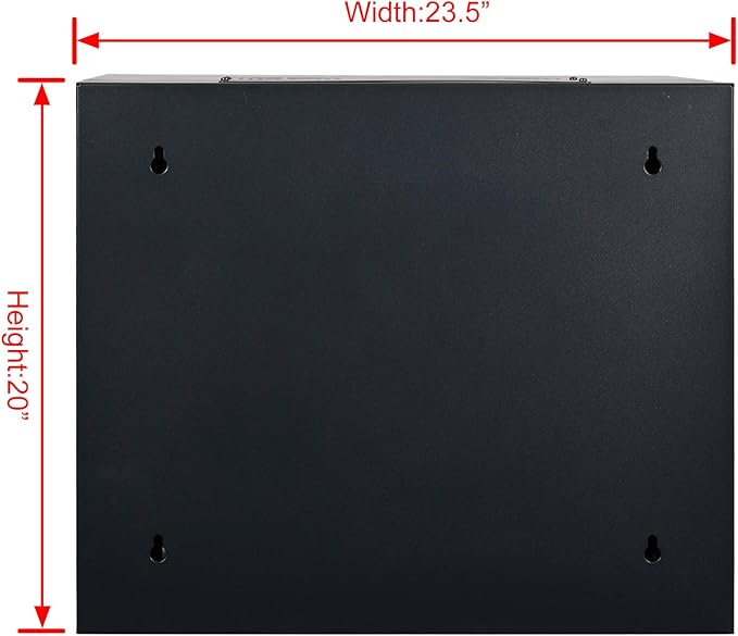 AEONS 9U Professional Wall Mount IT Cabinet Enclosure Double Section Hinged Swing Out 19-Inch Server Network Rack with Vented Door 22-Inches Deep Black (Fully Assembled)
