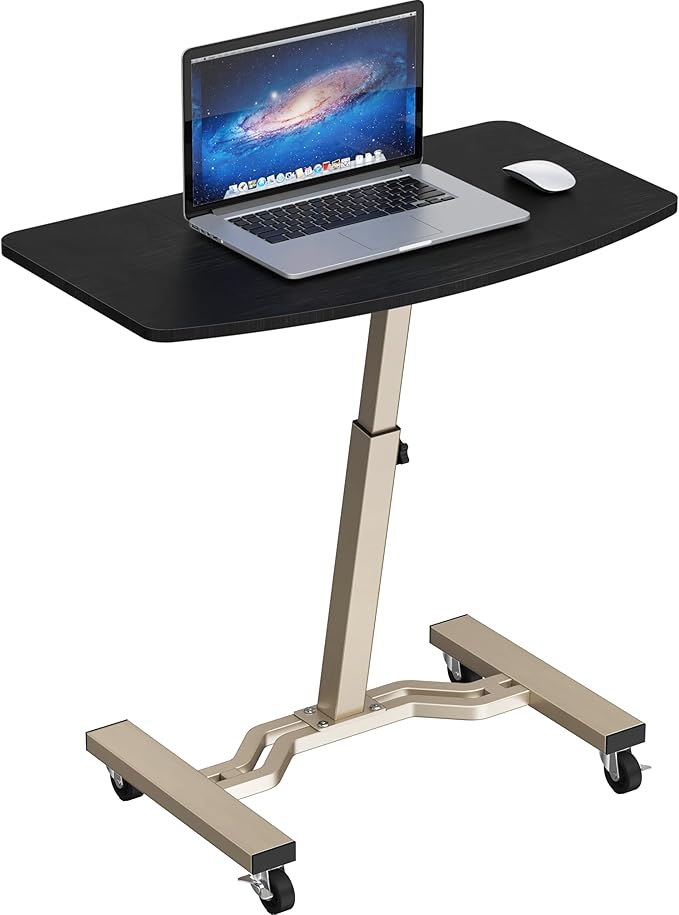 Height Adjustable Mobile Laptop Stand Desk Rolling Cart, Height Adjustable from 28'' to 33''