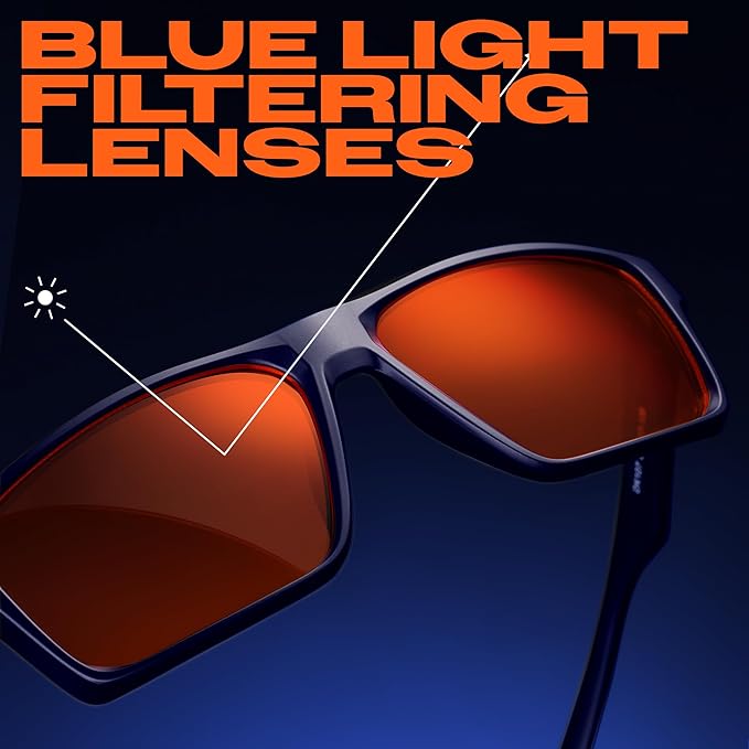 Titan Gaming Glasses, Blue Light Blocking, Night Driving Glasses for Men, Computer Protection, Gift for Gamers