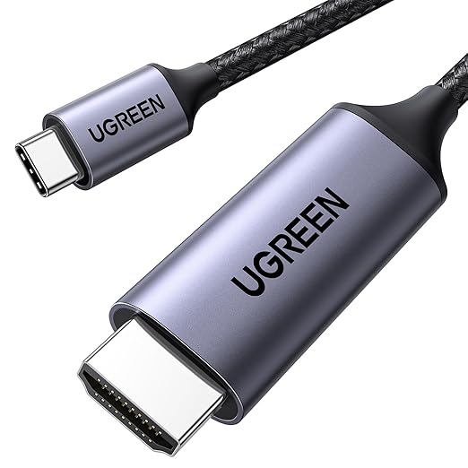 UGREEN USB C to HDMI Cable (4K@60Hz) 10FT, Type C to HDMI Adapter Thunderbolt 4/3 to HDMI for Home Office Compatible with iPhone 17 Pro Max, MacBook Pro Air iPad Pro, XPS, Galaxy S25, Steam Deck