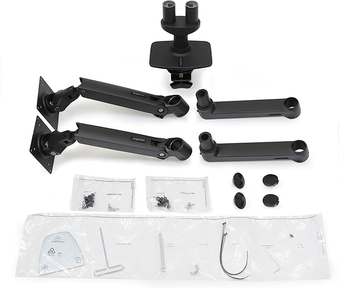 Ergotron – LX Dual Monitor Arm, VESA Desk Mount – for 2 Monitors Up to 27 Inches, 7 to 20 lbs Each – Matte Black
