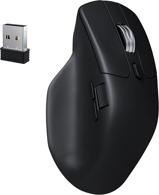 Keychron M6 8K Wireless Gaming Mouse, 2.4G/Bluetooth/Wired, PixArt 3950 Sensor, 8000Hz Polling, Silent Clicks, 5 On-Board Memory Profiles for Plug & Play, Programmable for Mac/Win/Linux – Black