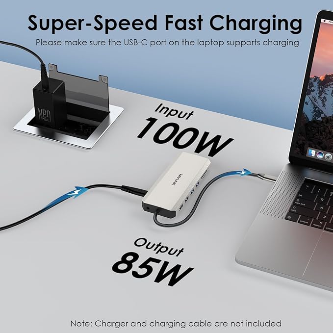 WAVLINK USB C Laptop Docking Station Triple Dual Monitor for Dell/Lenovo/HP/XPS, USB-C Hub Multiport Adapter Dongle Dock, 2 HDMI, DisplayPort, Ethernet, 85W Power Delivery, SD Card Reader, Audio