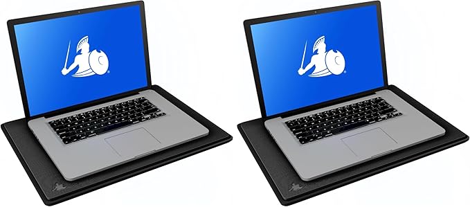 DefenderShield Laptop Pad for EMF Protection – DefenderPad EMF Blocker Pad That Protects from Heat, Battery & Wireless RF Emissions – Durable, Non-Slip Design for Laptops Up to 17” – Black (Pack of 2)