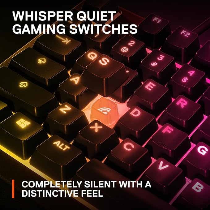 SteelSeries Apex 3 TKL RGB Gaming Keyboard – Tenkeyless Compact Form Factor - 8-Zone RGB Illumination – IP32 Water & Dust Resistant – Whisper Quiet Gaming Switch – Gaming Grade Anti-Ghosting,Black