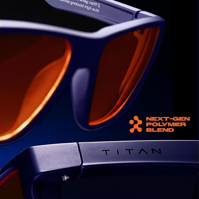 Titan Gaming Glasses, Blue Light Blocking, Night Driving Glasses for Men, Computer Protection, Gift for Gamers