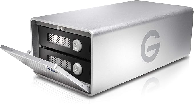 G-Technology 36TB G-RAID with Thunderbolt 3, USB-C (USB 3.1 Gen 2), and HDMI, Removable Dual Drive Storage System, Silver - 0G10810-1