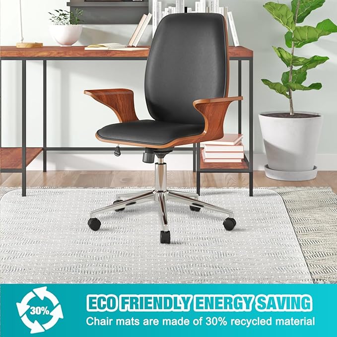 2 Pack Office Chair Mat for Carpets, 48" x 30" Clear Heavy Duty Plastic Floor Protector for Low Pile Carpeted Floors, Under Desk Computer Chair Mat for Home Office, Easy Glide and Flat Without Curling