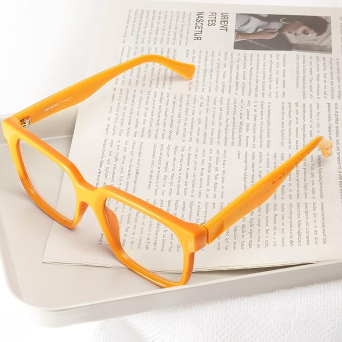 VISOONE Rectangle TR90 Blue Light Blocking Glasses Computer Eyewear with Preppy Look for Women and Men Cougar