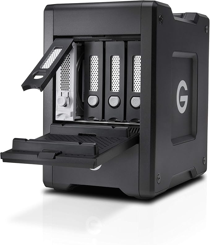 G-Technology 72TB G-Speed Shuttle Thunderbolt 3 with ev Series Bay Adapter - Transportable, 4-Bay RAID Storage Solution - 0G10816-1