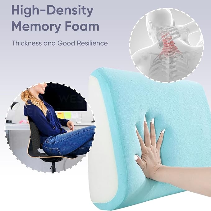 Extra Large Lumbar Support Pillow for Recliner, 20"x14"x5.5" Back Support Cushions with Back Strap, 100% Foam High Supportive, Durable, Black